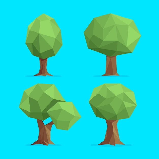 Illustration De Paysage Low Poly Design Plat