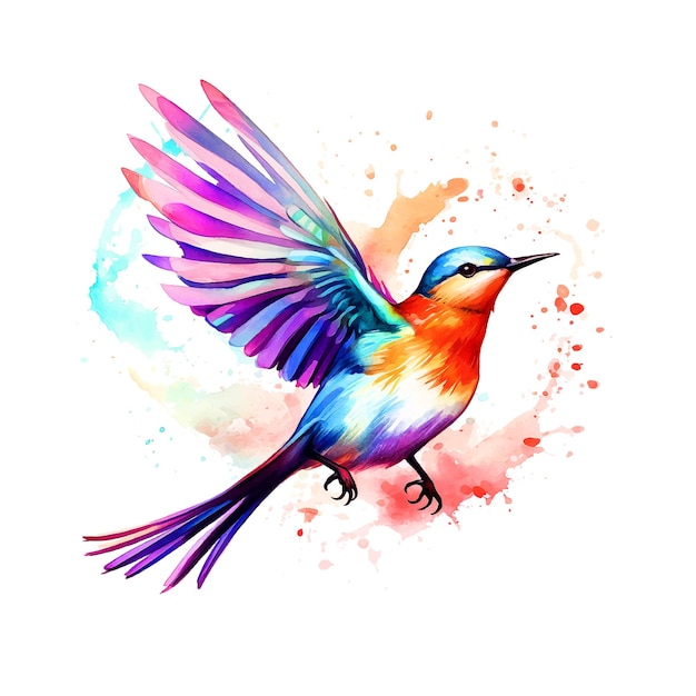 Illustration de peinture aquarelle bel oiseau