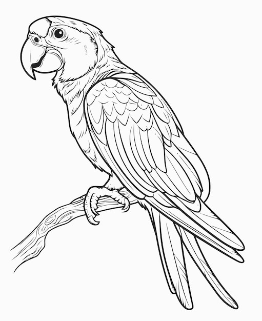 Vecteur illustration d'un perroquet le livre à colorier du perroquet