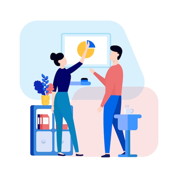 Illustration De Personnage De Bureau De Démarrage D'entreprise