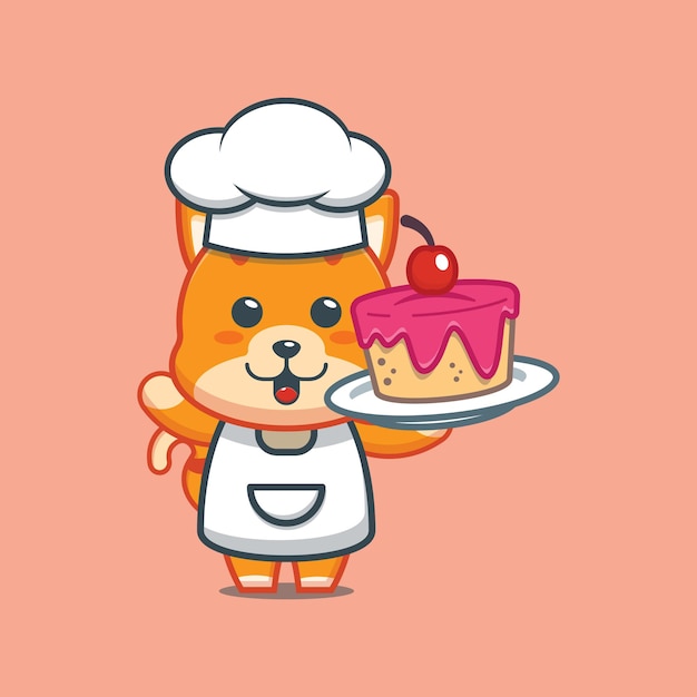 Illustration De Personnage De Chat Chef Mignon