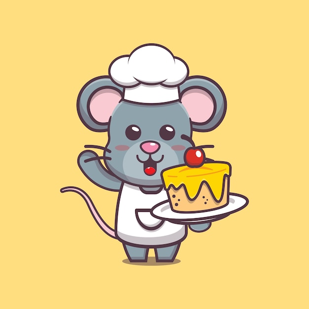 Illustration De Personnage De Chef De Souris Mignon