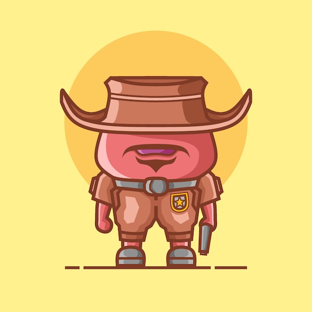 Illustration De Personnage De Cow-boy De Tomate Mignon