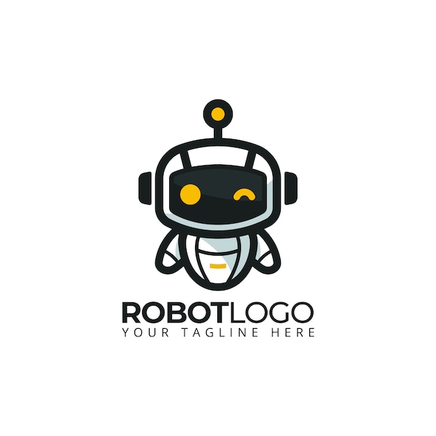 illustration de personnage de dessin animé logo mignon mascotte robot