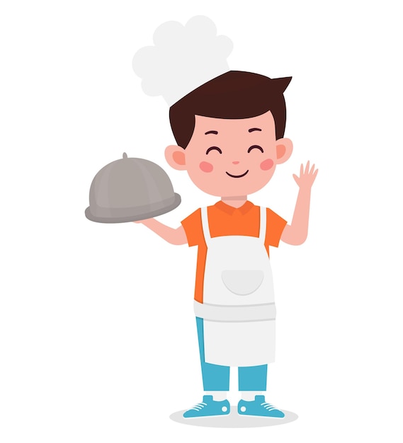 Illustration De Personnage De Dessin Animé Mignon Enfant Chef