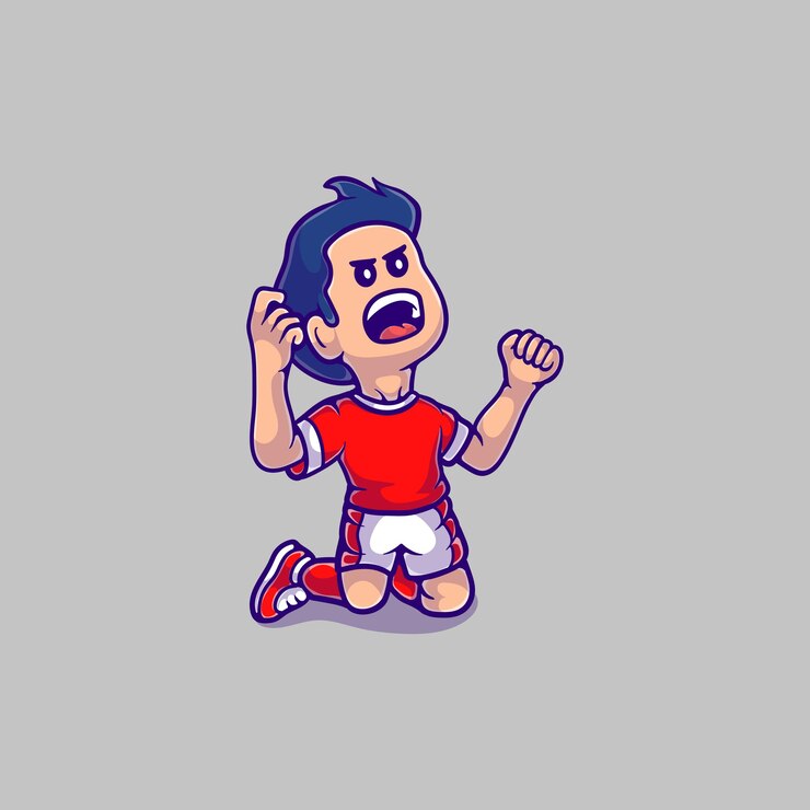 Illustration de personnage de football mignon célébrant