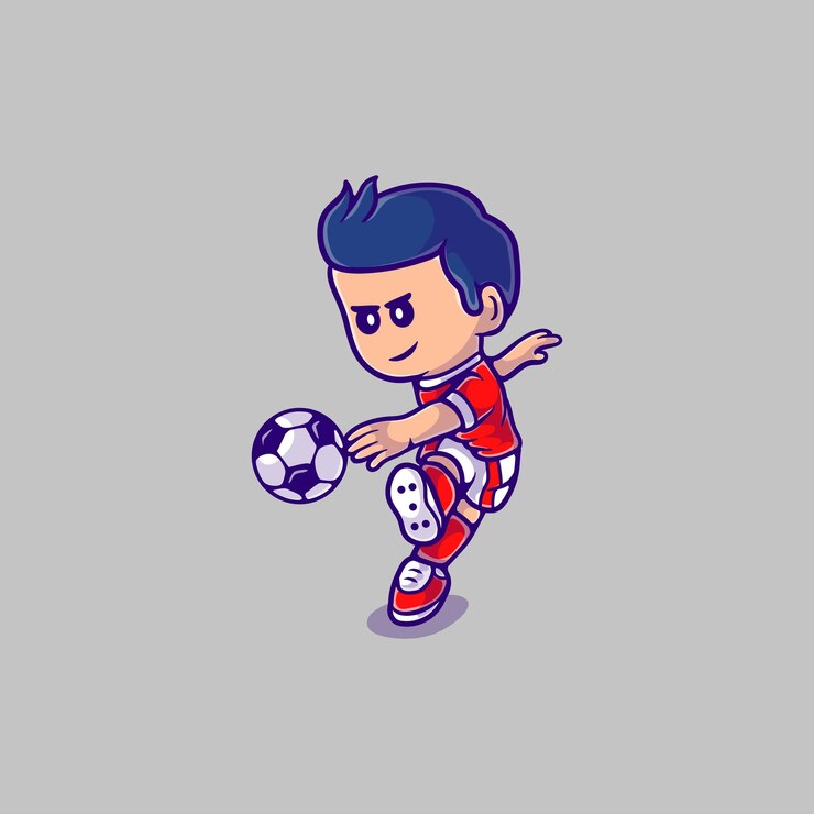 Illustration de personnage de footballeur mignon