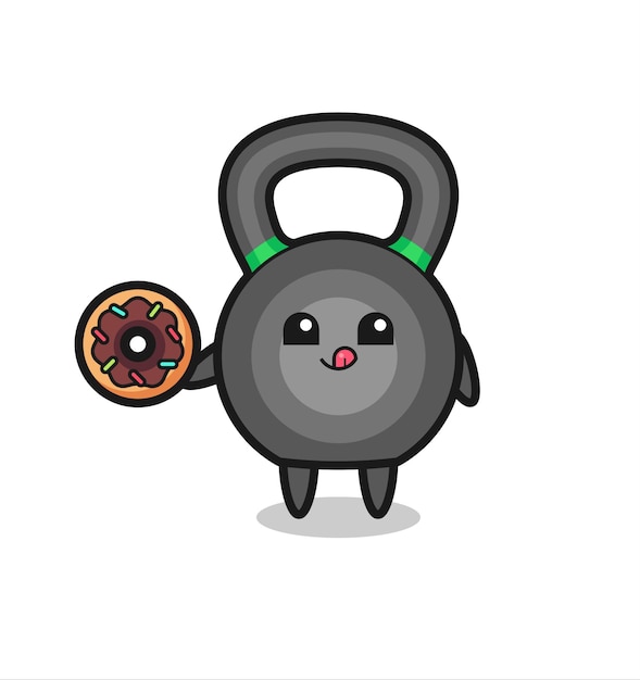 Illustration D'un Personnage De Kettleball Mangeant Un Beignet