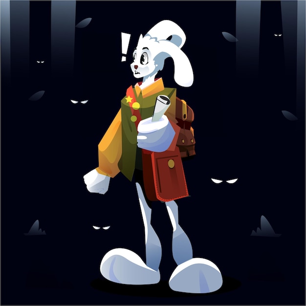 illustration de personnage de lapin avec mode d'aventure