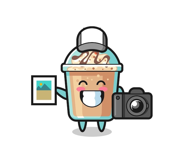 Illustration De Personnage De Milkshake En Tant Que Photographe