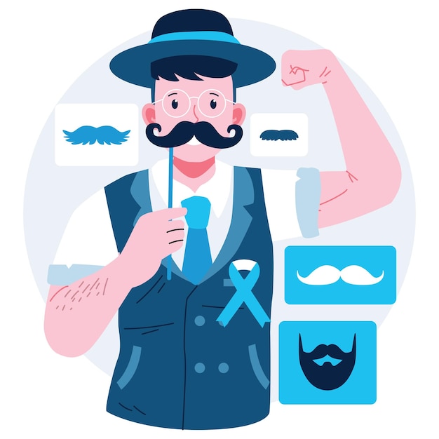 Vecteur illustration de personnage de movember