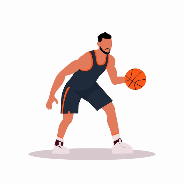 illustration de personnage plat de joueur de basket