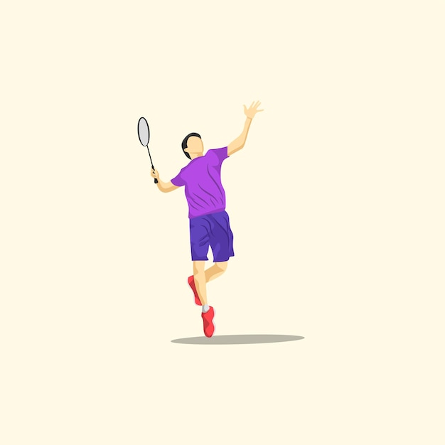 Vecteur illustration d'une personne jouant au badminton