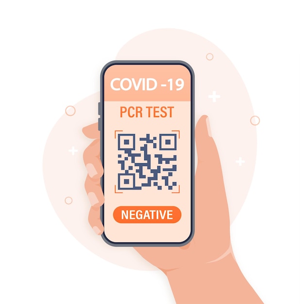 Illustration Avec Des Personnes De Test Pcr Négatives Pour La Conception De Papier Illustration Vectorielle Test Covid