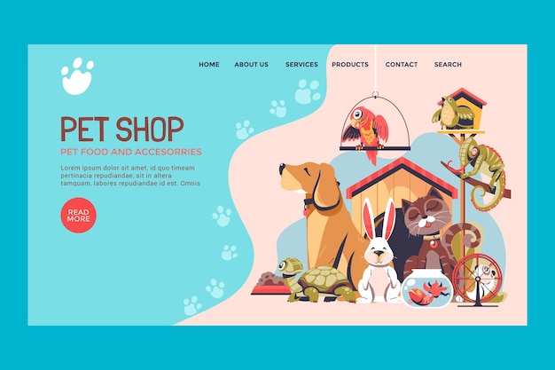 Illustration Pet Shop Pour Landing Page Concept