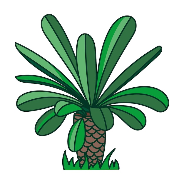Illustration d'un petit palmier bas une ancienne icône de plante