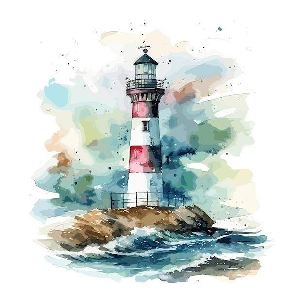 Illustration De Phare à L'aquarelle