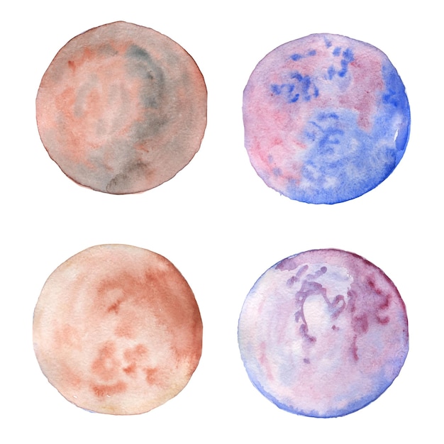 Illustration de phases de lune aquarelle Clipart peint à la main pour invitation à imprimer des motifs cosmiques