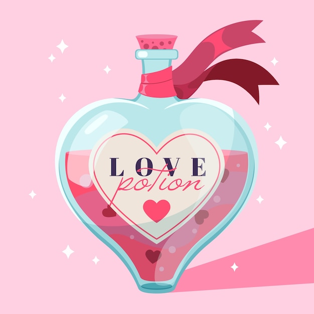 Illustration de philtre d'amour dessiné à la main