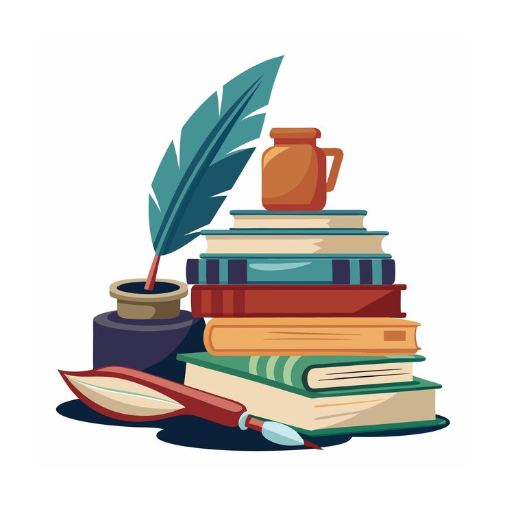 Vecteur illustration de la pile plate de livres