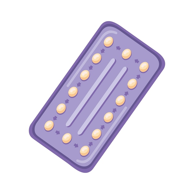 Vecteur illustration de pilules contraceptives