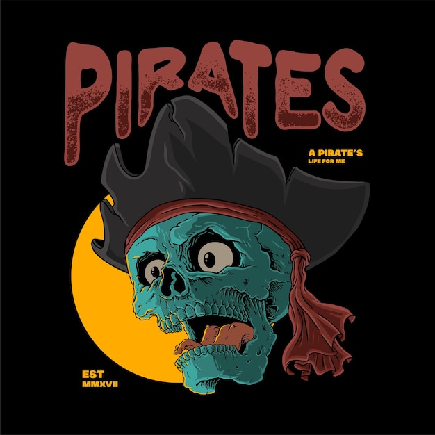 Vecteur illustration d'un pirate portant un chapeau