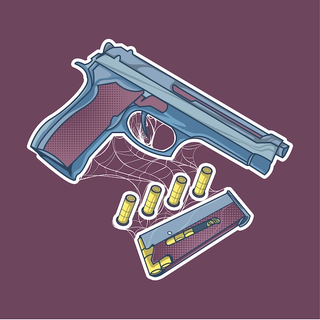 Illustration de pistolet et de balle