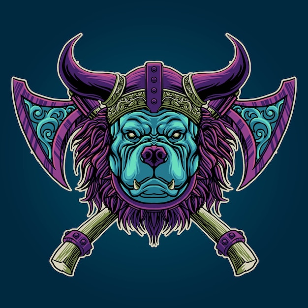 Illustration De Pitbull Viking