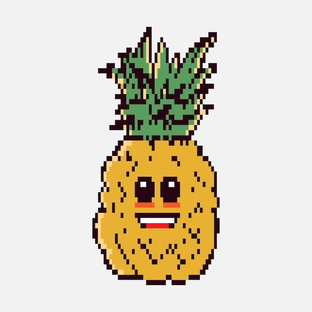 Vecteur illustration d'un pixel art à l'ananas