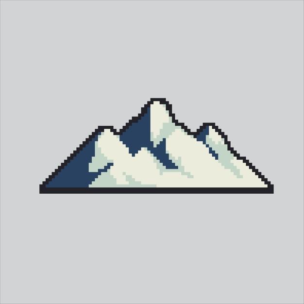 L'illustration en pixels de la montagne Icône de la montagne pixelée Icône simple de la montagne pixellée pour les pixels