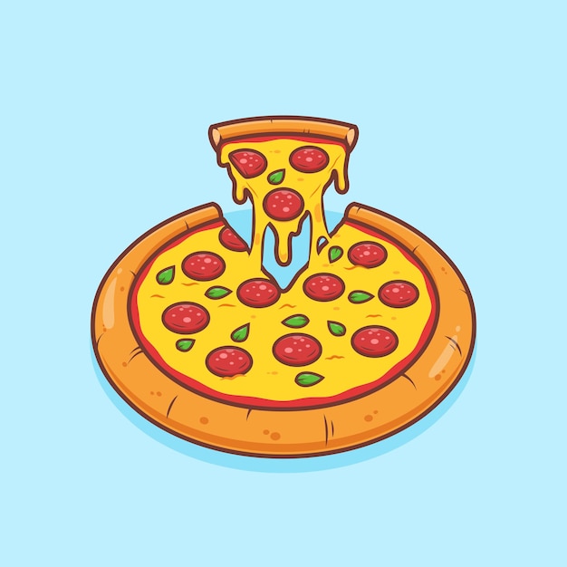 illustration de pizza au pamplemousse en tranches