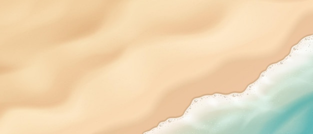 Illustration d'une plage de sable avec des vagues bleues