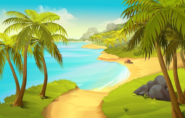 Illustration de la plage tropicale