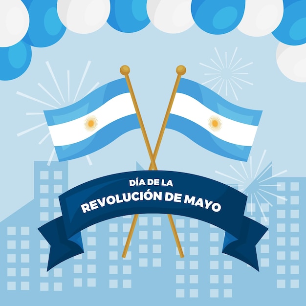 Illustration De Plat Argentin Dia De La Revolucion De Mayo