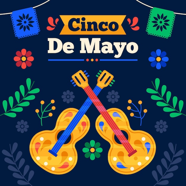 Vecteur illustration de plat cinco de mayo