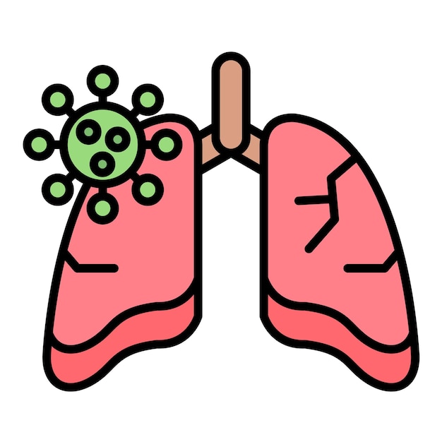 Vecteur illustration à plat de l'infection pulmonaire