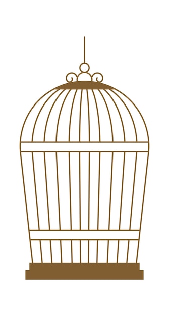 Illustration Plate De Cage à Oiseaux En Métal Rétro