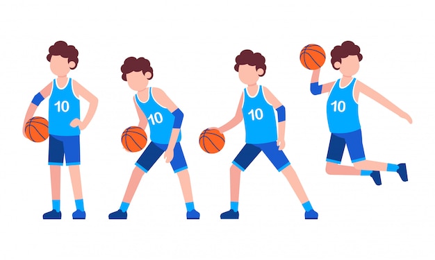 Illustration plate de caractère de basket-ball