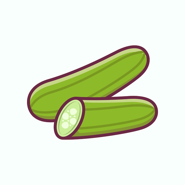 Illustration plate de concombres et de légumes Illustration vectorielle de légumes et d'aliments sains