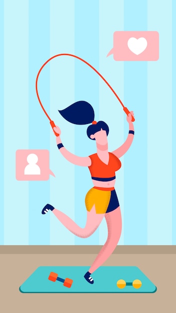 Illustration plate de corde à sauter sportive