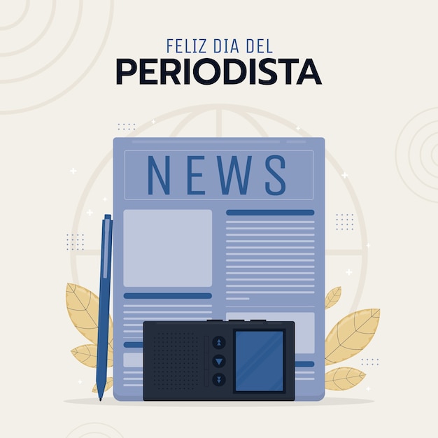 Illustration Plate Dia Del Periodista