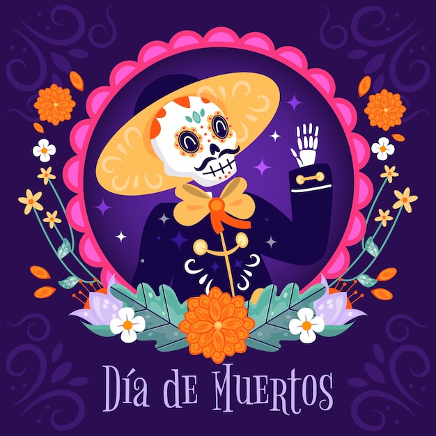 Illustration Plate Dia De Muertos