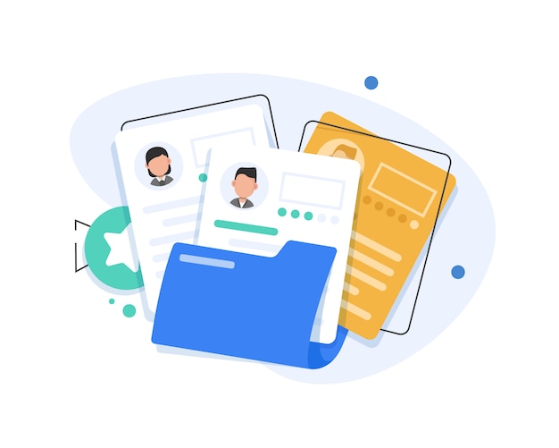 Illustration Plate De Documents De Recrutement