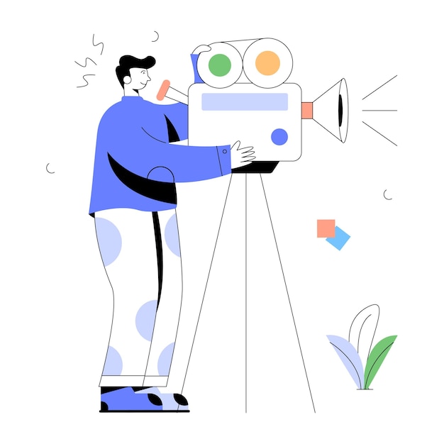 Une illustration plate du cinéma