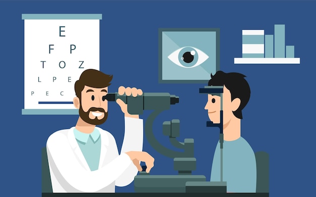 Illustration plate du concept de service hospitalier