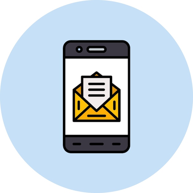 Illustration plate du courrier mobile