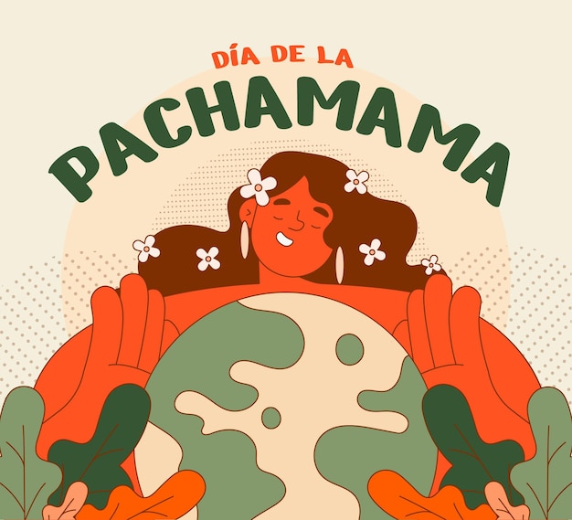 Vecteur illustration plate du dia de la pachamama