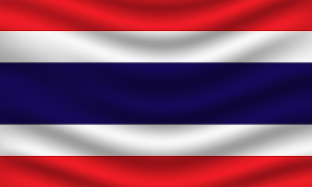 Vecteur illustration plate du drapeau national de la thaïlande