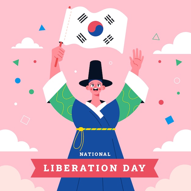 Vecteur illustration plate du jour de la libération nationale coréenne