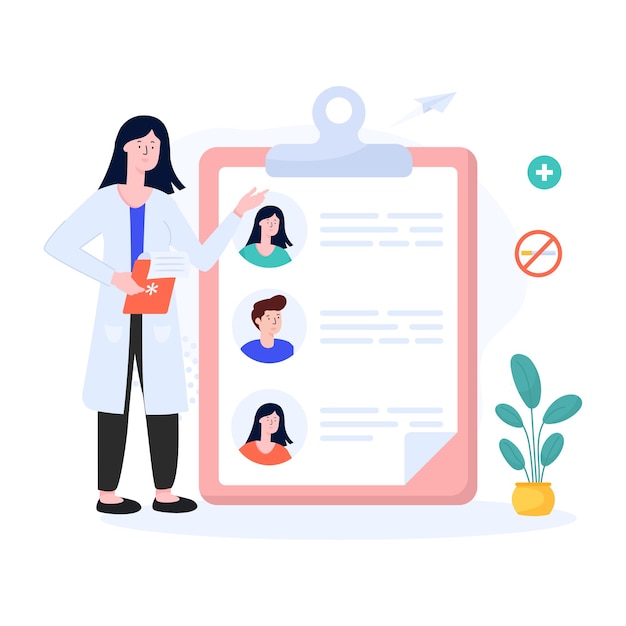Illustration plate du rapport sur le cancer en conception modifiable